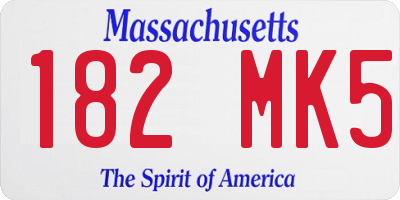 MA license plate 182MK5