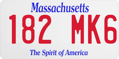 MA license plate 182MK6