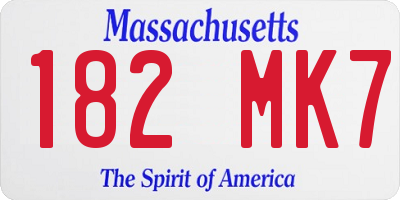 MA license plate 182MK7