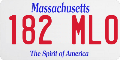 MA license plate 182ML0