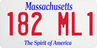 MA license plate 182ML1