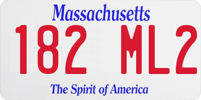 MA license plate 182ML2
