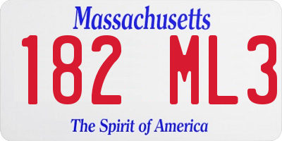 MA license plate 182ML3