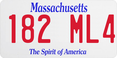 MA license plate 182ML4