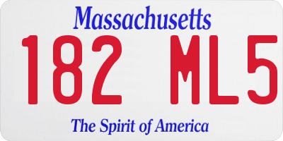 MA license plate 182ML5
