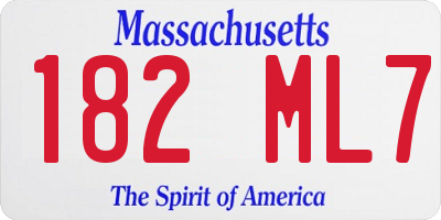 MA license plate 182ML7