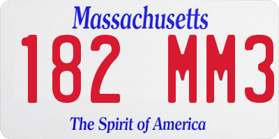 MA license plate 182MM3