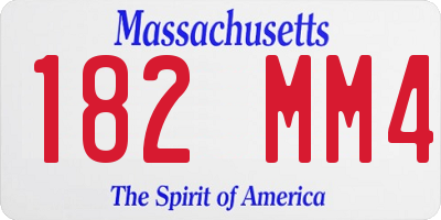 MA license plate 182MM4