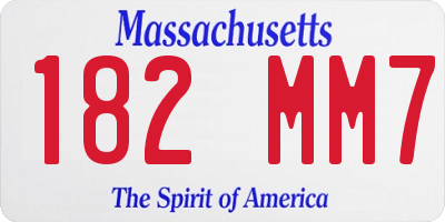 MA license plate 182MM7