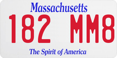 MA license plate 182MM8