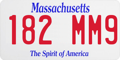 MA license plate 182MM9