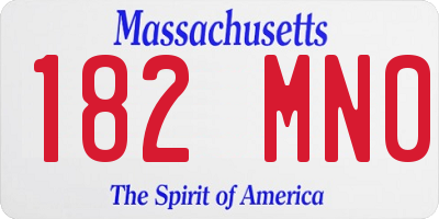 MA license plate 182MN0