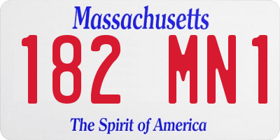 MA license plate 182MN1