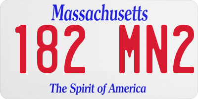 MA license plate 182MN2