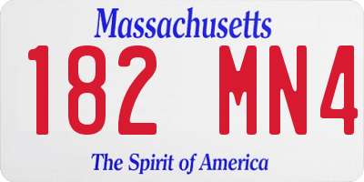 MA license plate 182MN4