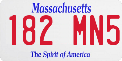 MA license plate 182MN5