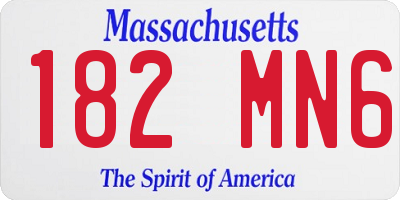 MA license plate 182MN6