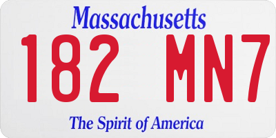 MA license plate 182MN7