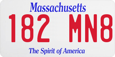 MA license plate 182MN8