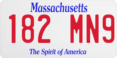MA license plate 182MN9