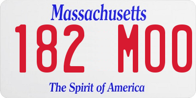 MA license plate 182MO0