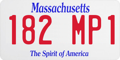 MA license plate 182MP1