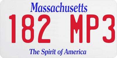 MA license plate 182MP3