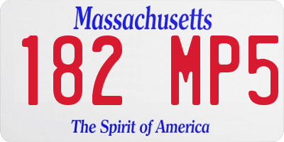 MA license plate 182MP5