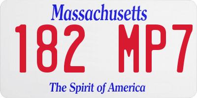 MA license plate 182MP7