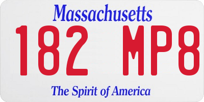 MA license plate 182MP8