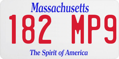 MA license plate 182MP9