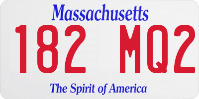 MA license plate 182MQ2