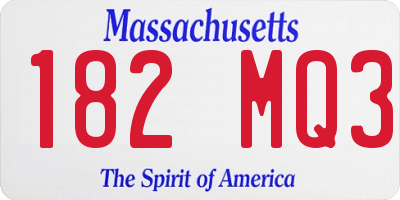 MA license plate 182MQ3