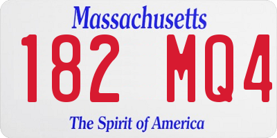 MA license plate 182MQ4