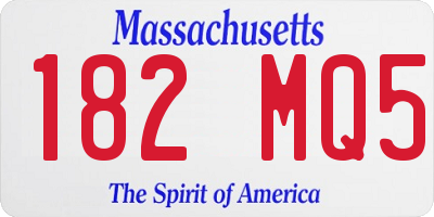 MA license plate 182MQ5