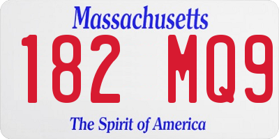 MA license plate 182MQ9