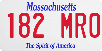 MA license plate 182MR0