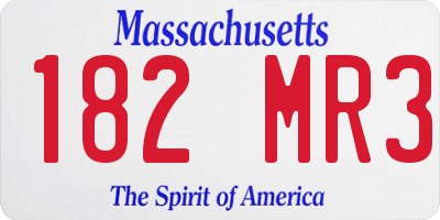 MA license plate 182MR3