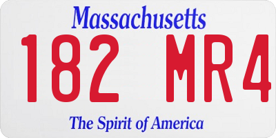MA license plate 182MR4