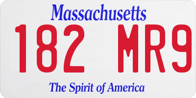 MA license plate 182MR9