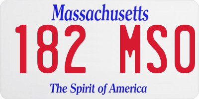 MA license plate 182MS0