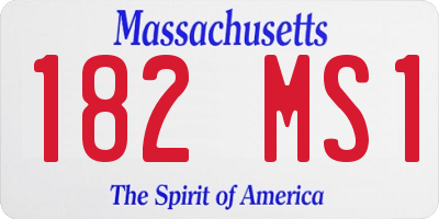 MA license plate 182MS1
