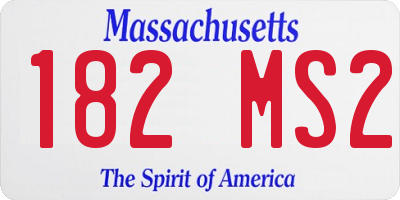 MA license plate 182MS2