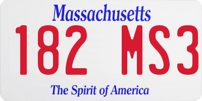 MA license plate 182MS3