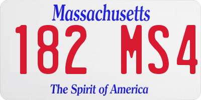 MA license plate 182MS4