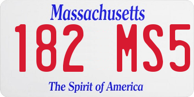 MA license plate 182MS5