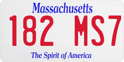 MA license plate 182MS7