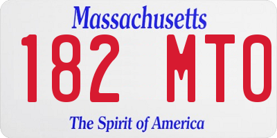 MA license plate 182MT0