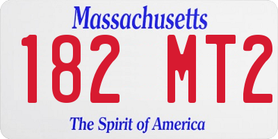 MA license plate 182MT2