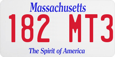 MA license plate 182MT3